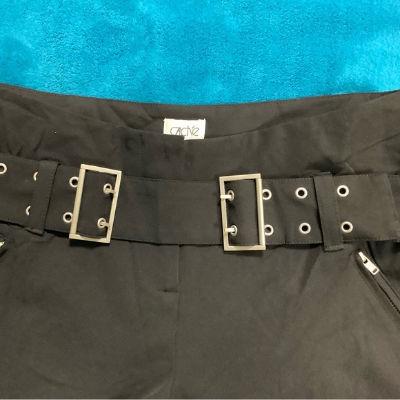 Vtg Y2K Cache Flare Belted Pants 27 x 30 - Picture 4 of 11